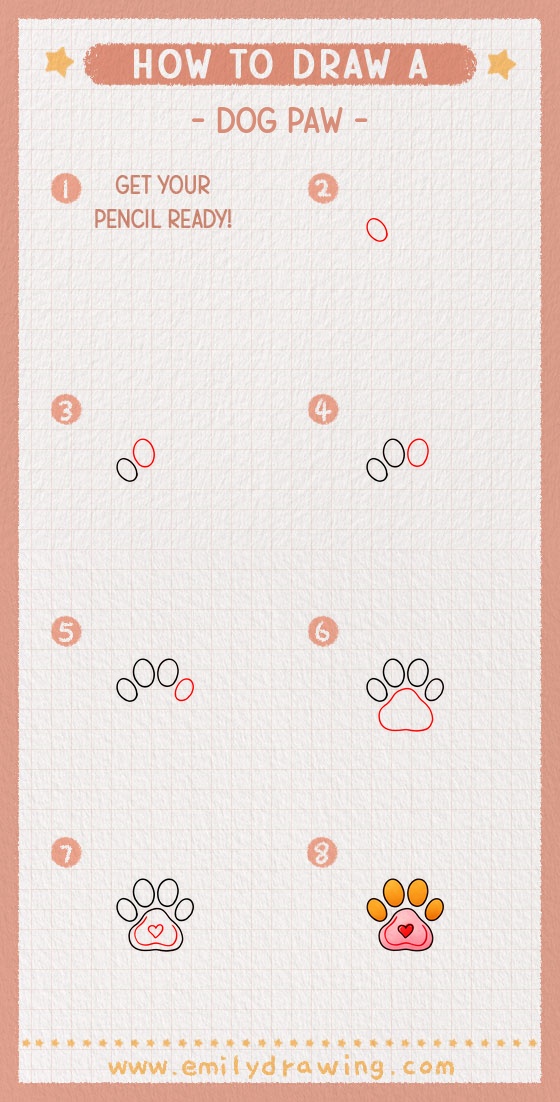 how to draw a dog paw pinterest pin